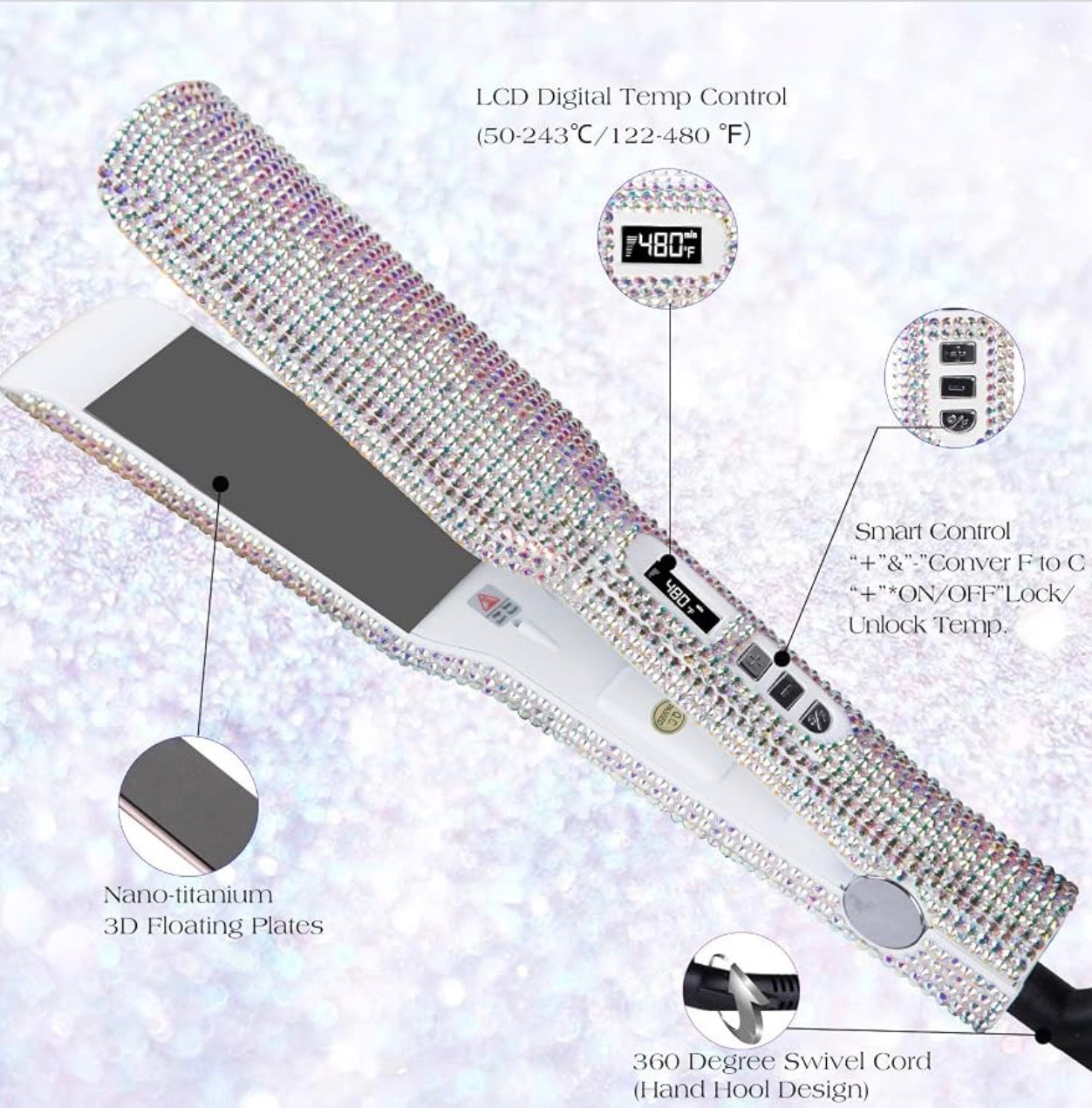 Crystal Professional Hair Straightener